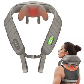 6wm82-sl Snailax Shiatsu Neck Back Massager With Heat Therapy Adjustable Deep Tissue Pain