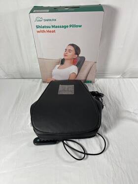 Sl-128 Snailax Black Lower Back Deep Tissue Shiatsu Massager Pillow With Heat