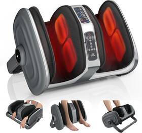 Sl-54b6 Snailax Foot And Calf Massager With Heat - Deep Kneading Rolling Compression Leg Massage