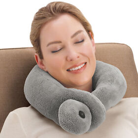 Gm34527 Soft Plush Soothing Vibration Massager Neck Pillow