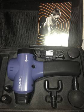 Sonic 068888011457 Lifepro Handheld Percussion Massage Gun - Blue