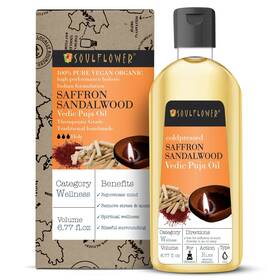 Soulflower 904134006667 Organic Saffron Sandalwood Fragrance Oil For Home Essentials Diya