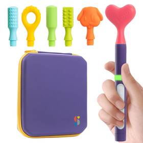 Special Supplies 850064484236 Buzz Buddy Oral Motor Stimulation Kit 6 Soft Textured Heads Sensory Toolt