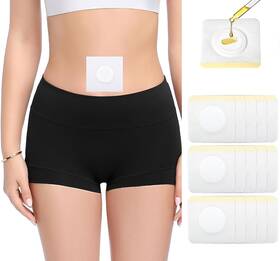Spusenwhite3 445009838873 50pcs Disposable Castor Oil Pack Wrap Belly Button Self-adhesive Organic Cotton
