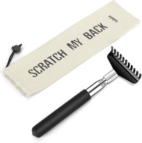 Stainless Steel Wide Telescoping Back Scratcher Extendable Metal With Bag 1pack