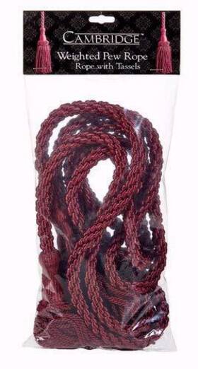 Stratford Chapel 886083467882 Weighted Pew Rope Burgandy 8 Foot