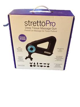 St-m03-bk Strettopro Excellent Condition - Stretto Pro Massage Gun With 12 Attachments Works Great