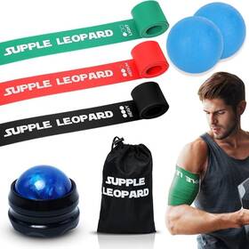 Supple Leopard 670087993429 Muscle Floss Band And Massage Ball Set Includes 3 Compressio