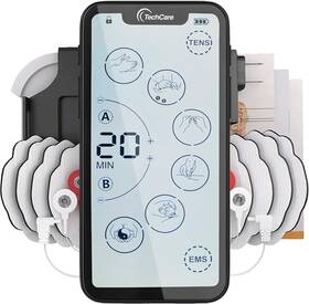 Techcare Massager 154855254256 Touchscreen Ems Device Dual Channel Rechargeable Deep Tissue Pain Relief