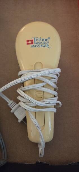 344006 Tedron Deep Heat Massager Corded Electric Handheld Heated Beige