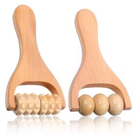 Telooco 5020jlje9320 Wooden Massage Roller 2pcs Handheld Wood Tools Back Body