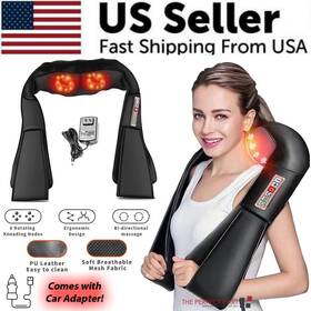 The Perfect Part 698596307094 Shiatsu Back Neck And Shoulder Massager With Heat Deep Tissue 3d Kneading Pillow