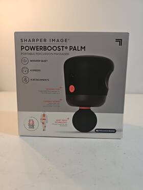 The Sharper Image 843479186628 Powerboost Palm Portable Percussion Massager Cordless Open Box