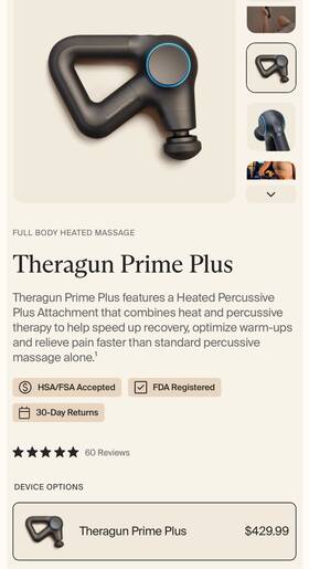 Tg00041161a10 Therabody Brand New Theragun Prime Plus Full Body Heated Massage Gun Msrp 429