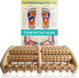Bd3143 Theraflow Wooden Foot Massager For Neuropathy Heel Pain And Targeted Plantar Fa