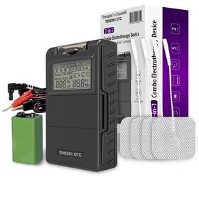 Therapist S Choice 815290018310 Tens Unit And Ems Muscle Stimulator Combootc Device With Accessories Black