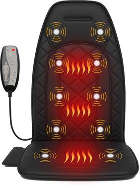 Therazzagge 744110679892 Vibraiton Back Massager For Chair Massage Seat Cushion Pad With H