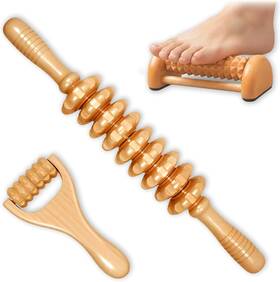 Thetsify 445003142112 3pcs Wood Therapy Massage Tools Lymphatic Drainage And Maderoterapia Kit For Body