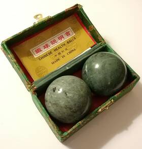 Thy Collectibles 689913719584 Blackish Jade Green Marble Stone Chinese Healthy Exercise Ma