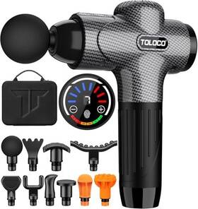 Toloco 191287609841 Massage Gun Upgrade Deep Tissue Back Massager With 10 Replacement Hea