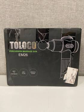 Em26 Toloco 445034868821 Portable Deep Tissue Handheld Percussion Massage Gun Black Used