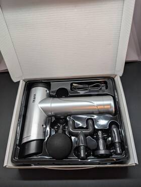 Tr-m01-sv Trakk Sport Deep Tissue Handheld Massage Gun With 4 Speeds Head Attachments