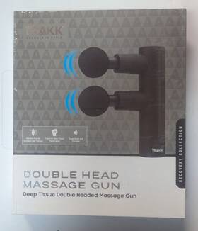 Tr-duogn-300 Trakk Deep Tissue Double Headed Massage Gun Black New Sealed