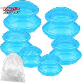 Trelaco-massagers-3w2232 Trelaco 6 Pcs Cupping Kit For Massage Therapy 3 Sizes Silicone Set Chine