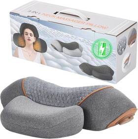 Tufpuzrlct 313101288292 3-in-1 Rechargeable Neck Massager Pillow With Heating And Traction Deep Tissue Pa