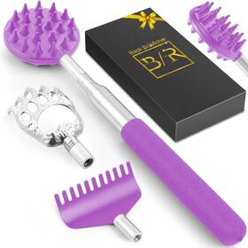 Tukuos 796103190709 Telescoping Back Scratcher With 4pcs Detachable Scratching Heads Scratc