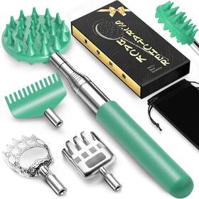 Hp0024cy Tukuos Telescoping Back Scratcher With 5pcs Detachable Scratching Heads Scratc