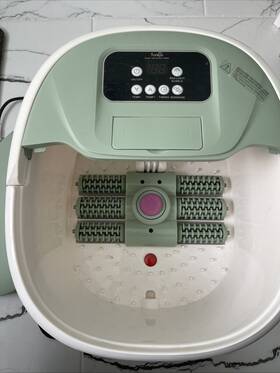 Mm-19b Turejo Foot Spa Massager With Heat Bath Motorized Massage Rollers Green