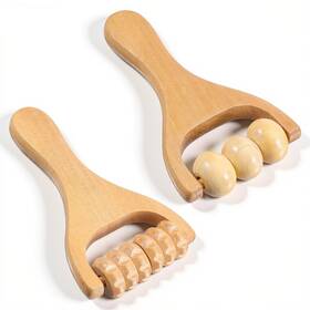 5258guph8068 Tweruna 2 Pcs Wooden Massage Roller Wood Bead Tools Manual