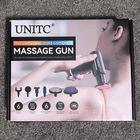 Unitc 680358159362 Mini Massage Gun With Hot And Cold Compress 6 Interchangeable Heads