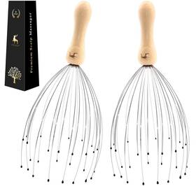 28-prongs-single-wood Usaga 28 Finger Head Scratcher Massager Scalp For Body