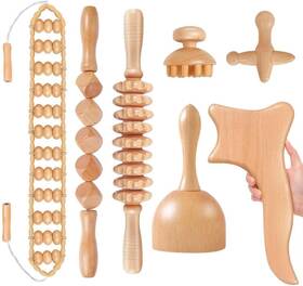 Amgj-7pcs-01 Vdsfand Wood Therapy Massage Tools-7-in-1 Maderoterapia Kit Professional Wooden Massa