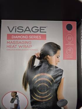 840437 Visage Diamond Series Massaging Heat Wrap Black Electric Neck Shoulder Back