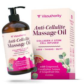Vitauthority 850069641337 Anti-cellulite Massage Oil With Collagen Stem 8 Fl Oz Pack Of 1 Clear