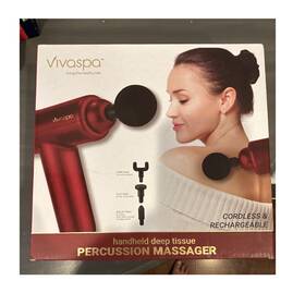 Vivaspa Ms1720-red Cordless Rechargeable Handheld Percussion Massager Red