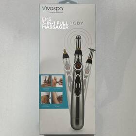 Ms218-noc Vivaspa Ems 3-in-1 Cordless Handheld Massager Silver 3 Heads Portable