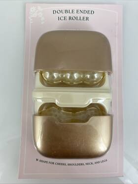 Vivitar 681066129630 New Double-ended Ice Roller V And W Shape Gold Facial Body Massager