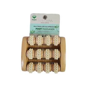Vivitar 681066909645 Vivaspa Multiroller Acupressure Foot Massager Roller Wooden