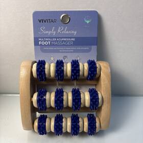 Ms-2004 Vivitar Simply Relaxing Multroller Acupressure Foot Massager Wood