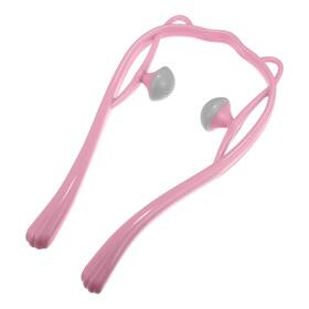 Vocoste 731618554585 1pcs Handheld Neck Massager With Two Trigger Points For Pp Tpr Pink Gray