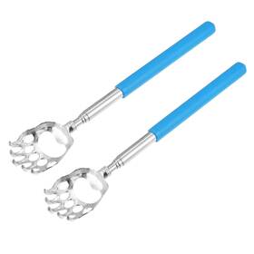 Vocoste 746453315765 2pcs Extendable Bear Claw Stainless Steel Back Scratcher For Men And Women Blue
