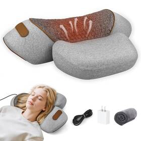 Voluart Nmp004 3in1 Neck Massager Pillow With Heat Massage And Stretcher Traction Ma