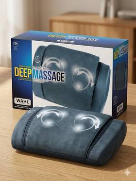 Wahl 043917108599 Therapeutic Kneading Massage Pillow Ergonomic Support Dual Rotation - New