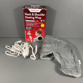 Walgreens 311917206813 Neck And Shoulder Heating Wrap Heat Therapy Plush 2 Hour Auto Off Grey