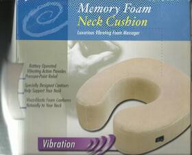 H-2014-0 Walmart Vibrating Memory Foam Neck Cushion Massage Battery Massager Beige