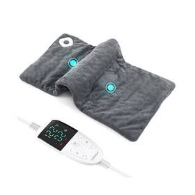 Weighted Heating Pad Electric Heated 197867729196 With 2 Massagers Massaging Vibration-bl